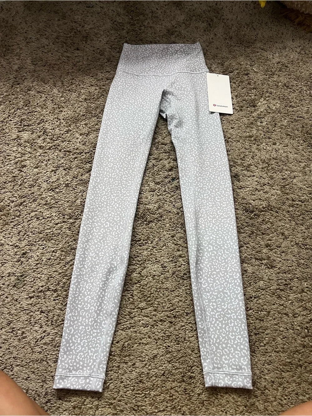 Lululemon High-Rise Printed Leggings in Light Gray